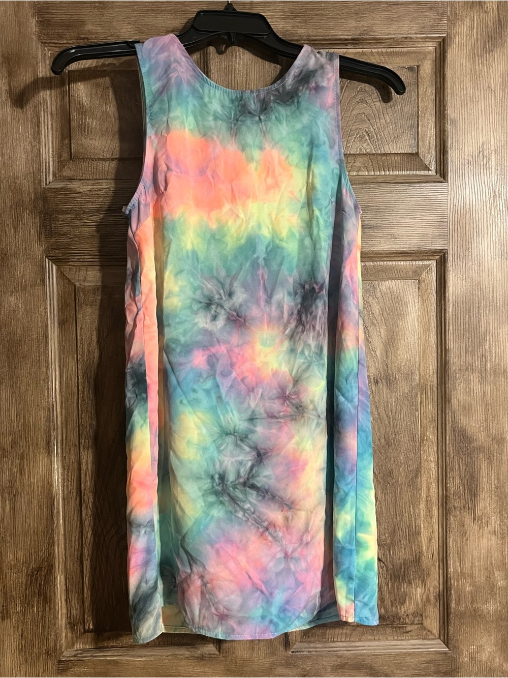 Peppermint Pastel Tie-Dye Sleeveless Mini Dress